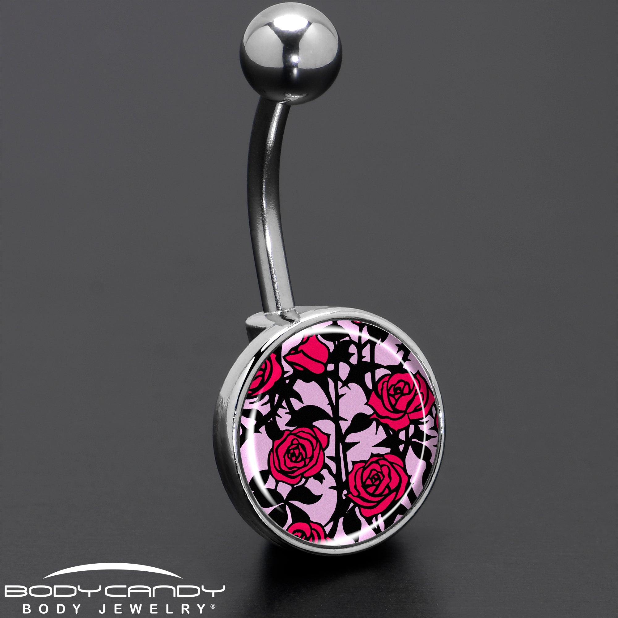 BodyCandy Blossom Creation Floral Love of Roses Belly Ring by Onyx O — size reference