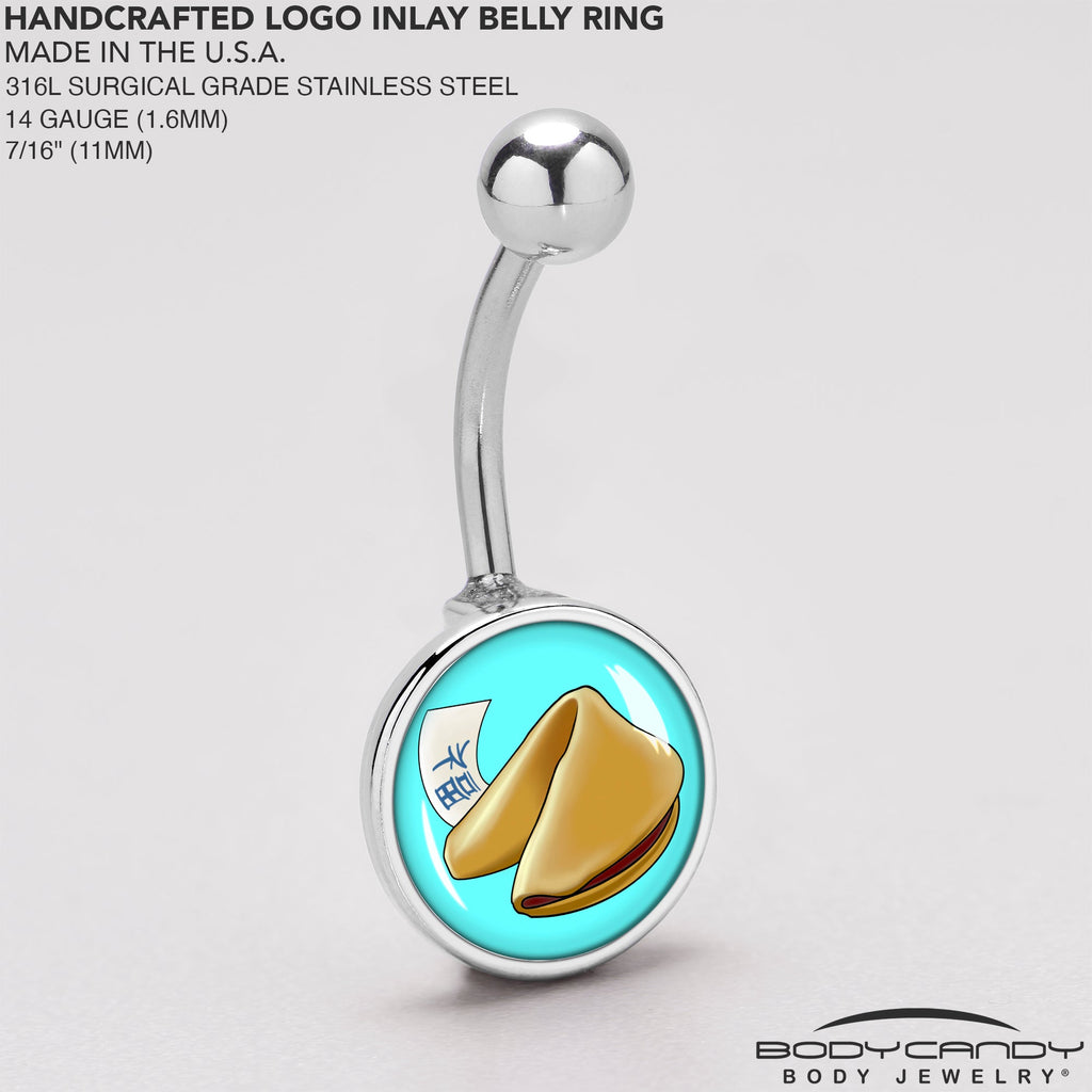 BodyCandy Fortune Cookie Belly Ring by Onyx O — back view