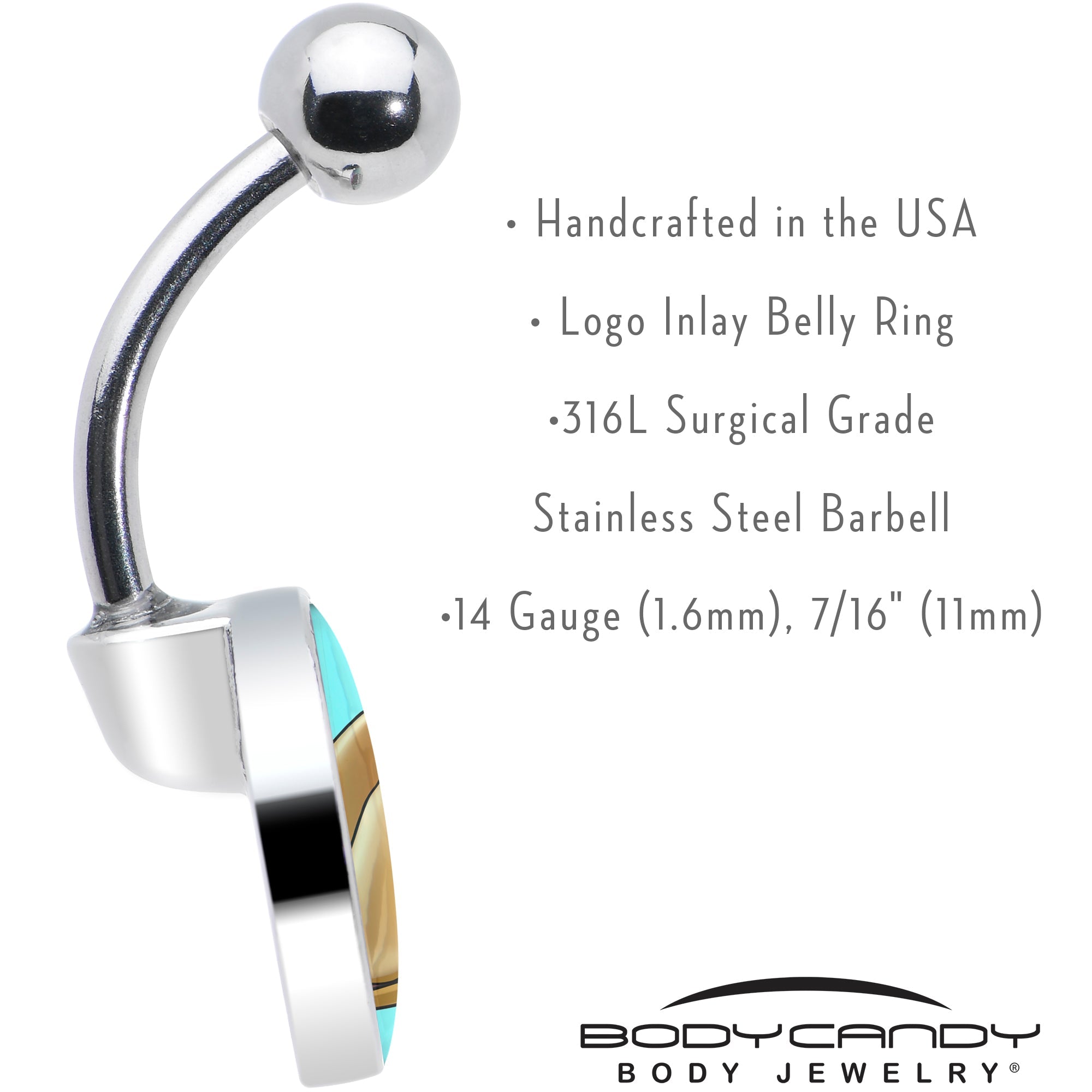BodyCandy Fortune Cookie Belly Ring by Onyx O — in-use photo