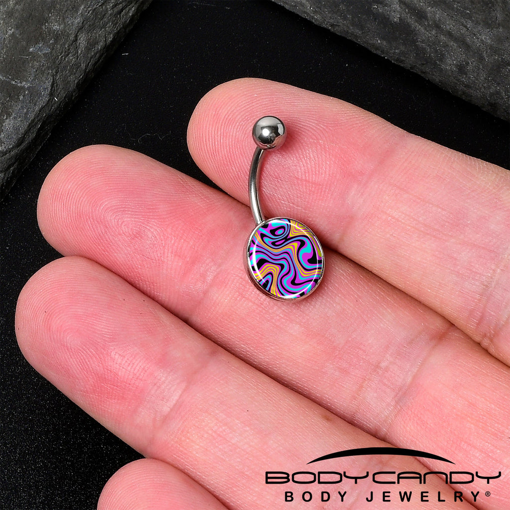 BodyCandy Funky Swirls Belly Ring by Onyx O — detail close-up