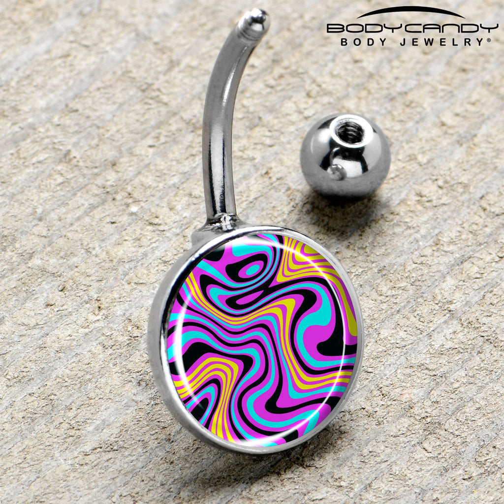 BodyCandy Funky Swirls Belly Ring by Onyx O — side view