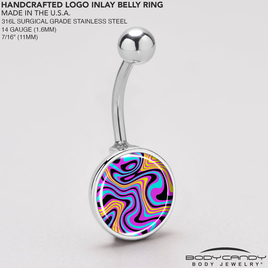BodyCandy Funky Swirls Belly Ring by Onyx O — back view