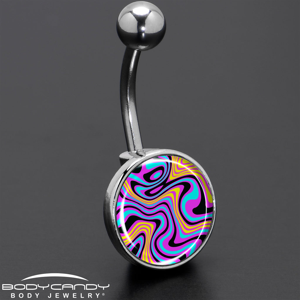 BodyCandy Funky Swirls Belly Ring by Onyx O — size reference