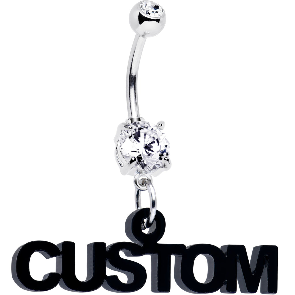 BodyCandy Custom Double Gem Personalized Name Belly Ring — in-use photo