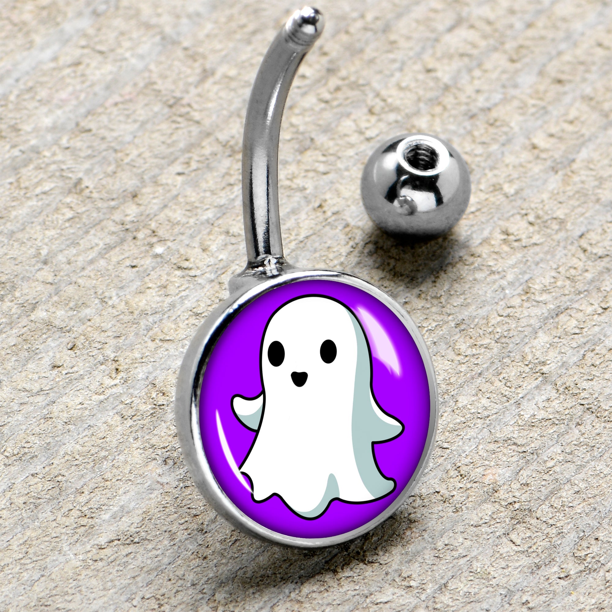 BodyCandy Ghost Belly Ring by Onyx O — side view