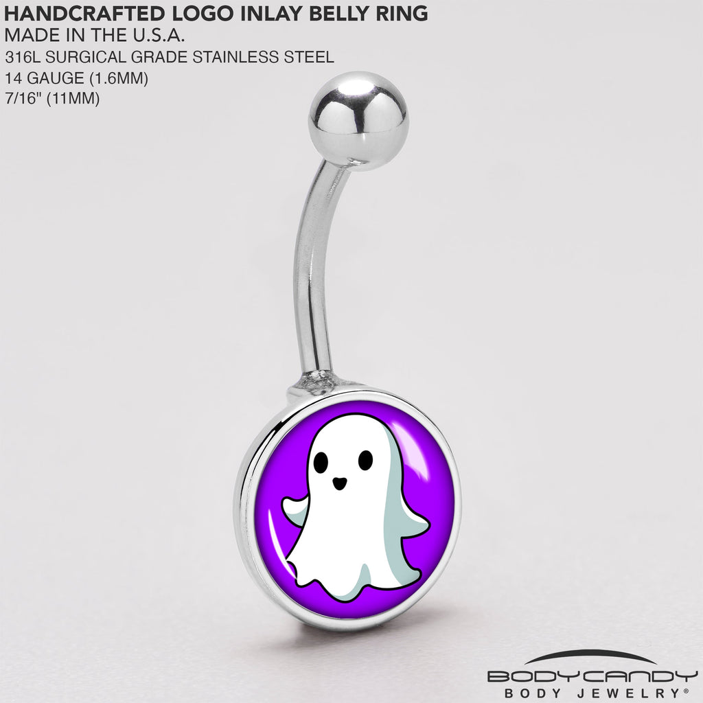 BodyCandy Ghost Belly Ring by Onyx O — back view