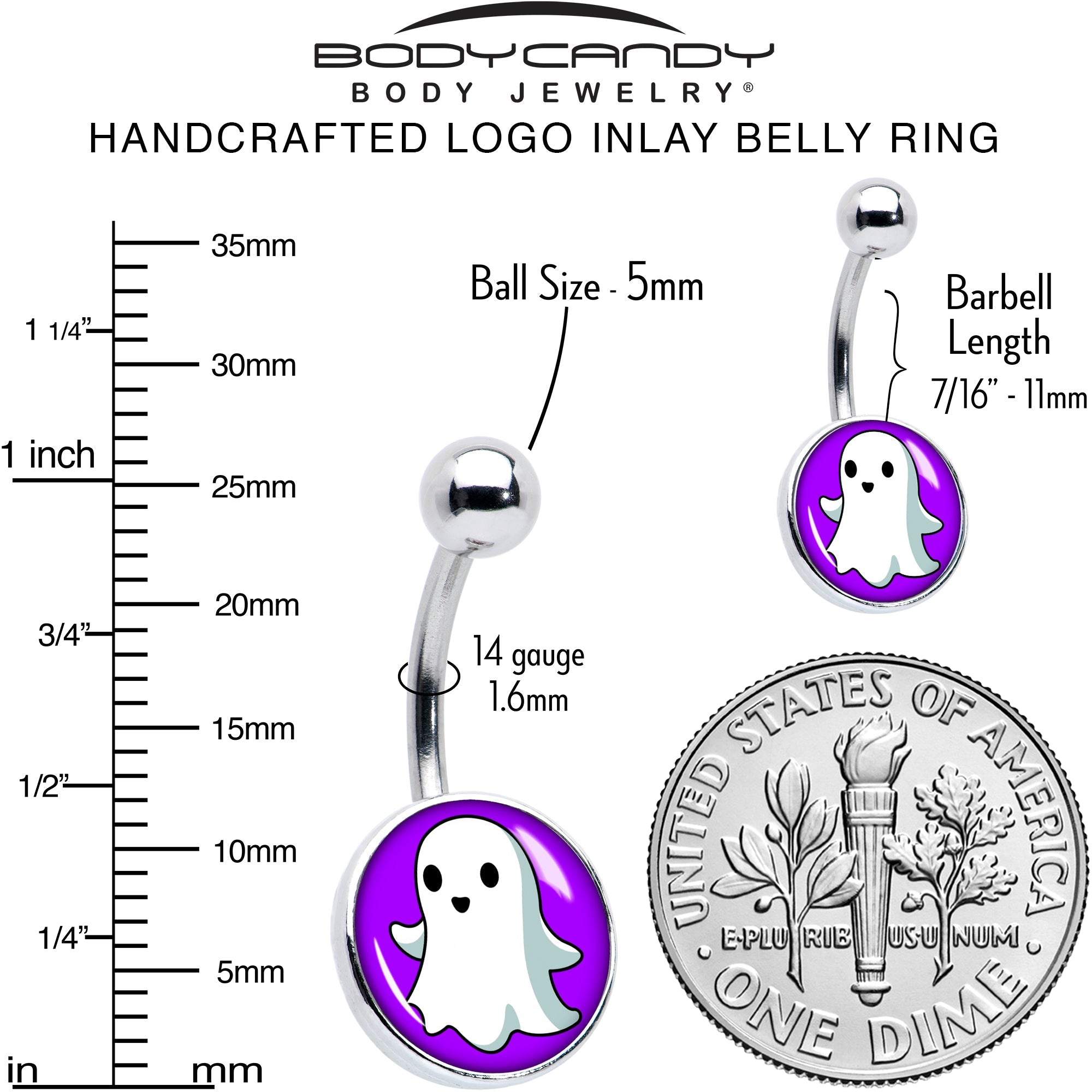 BodyCandy Ghost Belly Ring by Onyx O — alternative angle