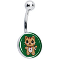 BodyCandy Christmas Holiday Gingerbread Kitty Cat Belly Ring by Onyx O — main product shot
