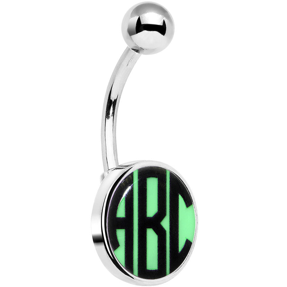 BodyCandy Custom Glow in the Dark Logo Personalized Initial Belly Ring — lifestyle context