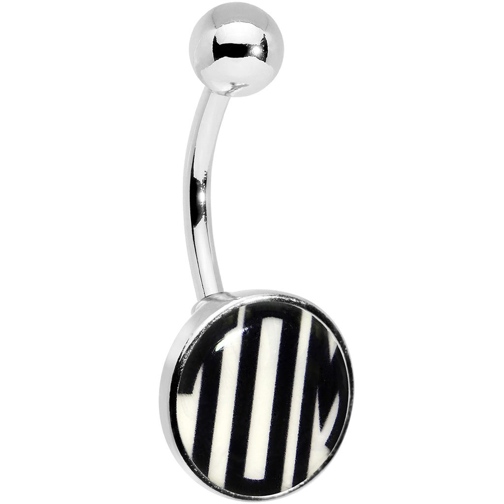 BodyCandy Custom Glow in the Dark Logo Personalized Initial Belly Ring — alternative angle