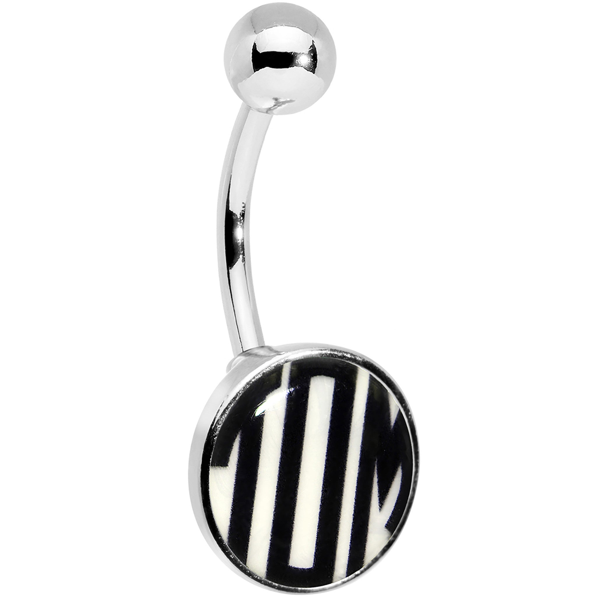 BodyCandy Custom Glow in the Dark Logo Personalized Initial Belly Ring — alternative angle