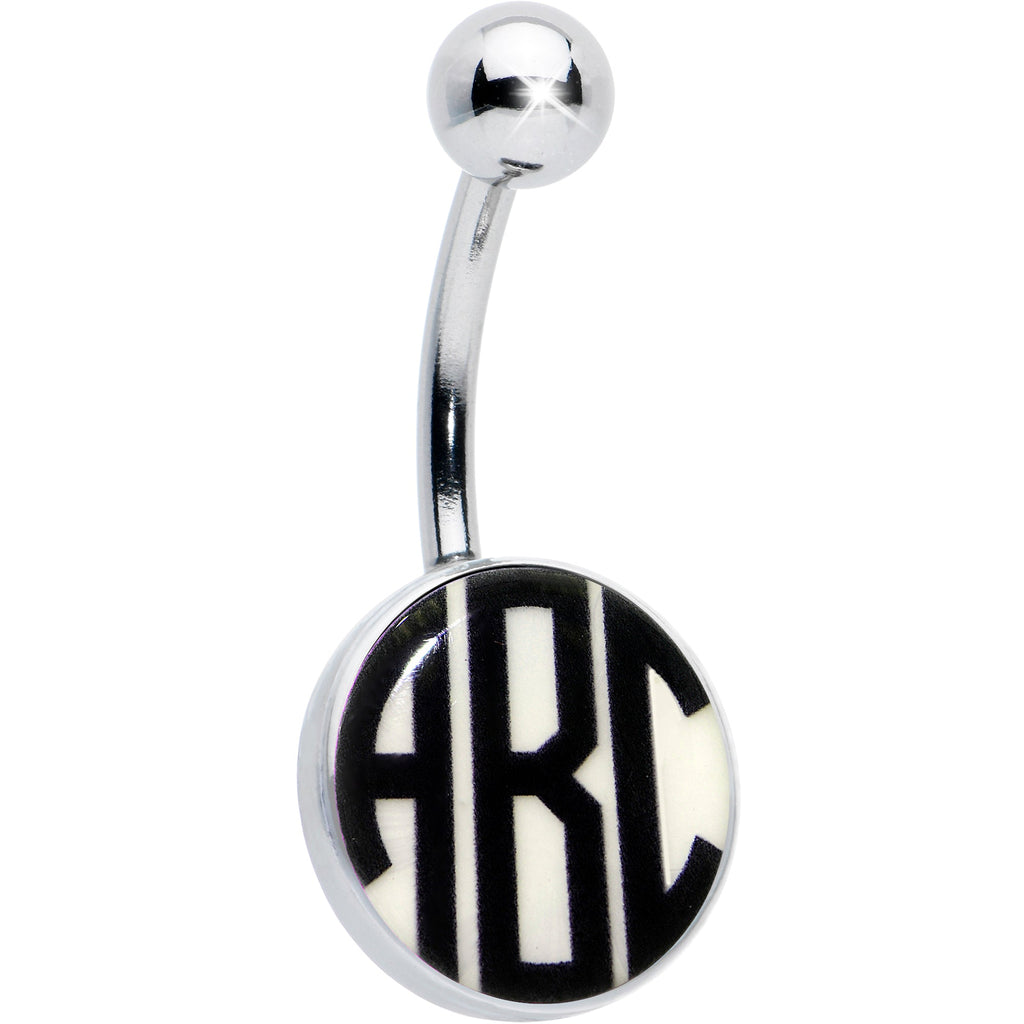 BodyCandy Custom Glow in the Dark Logo Personalized Initial Belly Ring — fabric or material detail