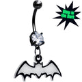 BodyCandy Glow in the Dark Dangle Bat Belly Ring by Onyx O — main product shot