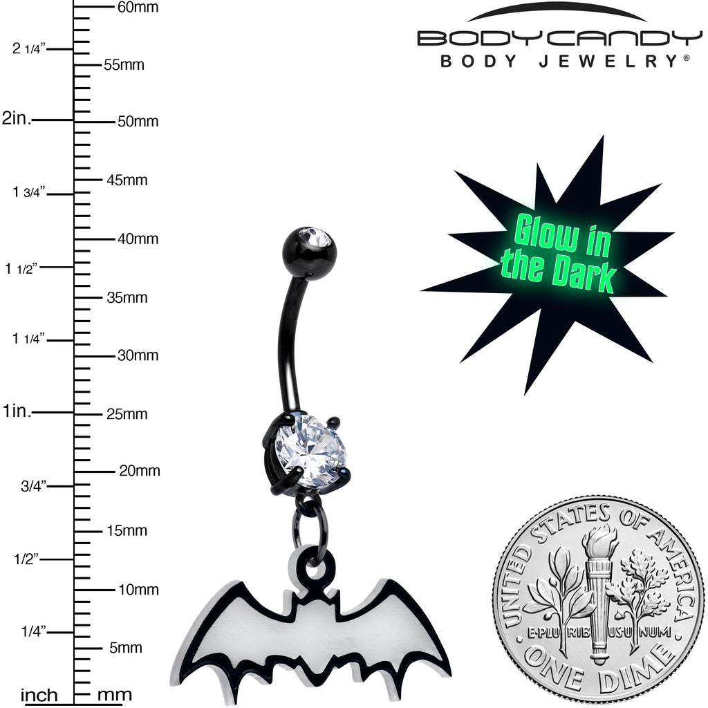 BodyCandy Glow in the Dark Dangle Bat Belly Ring by Onyx O — lifestyle context