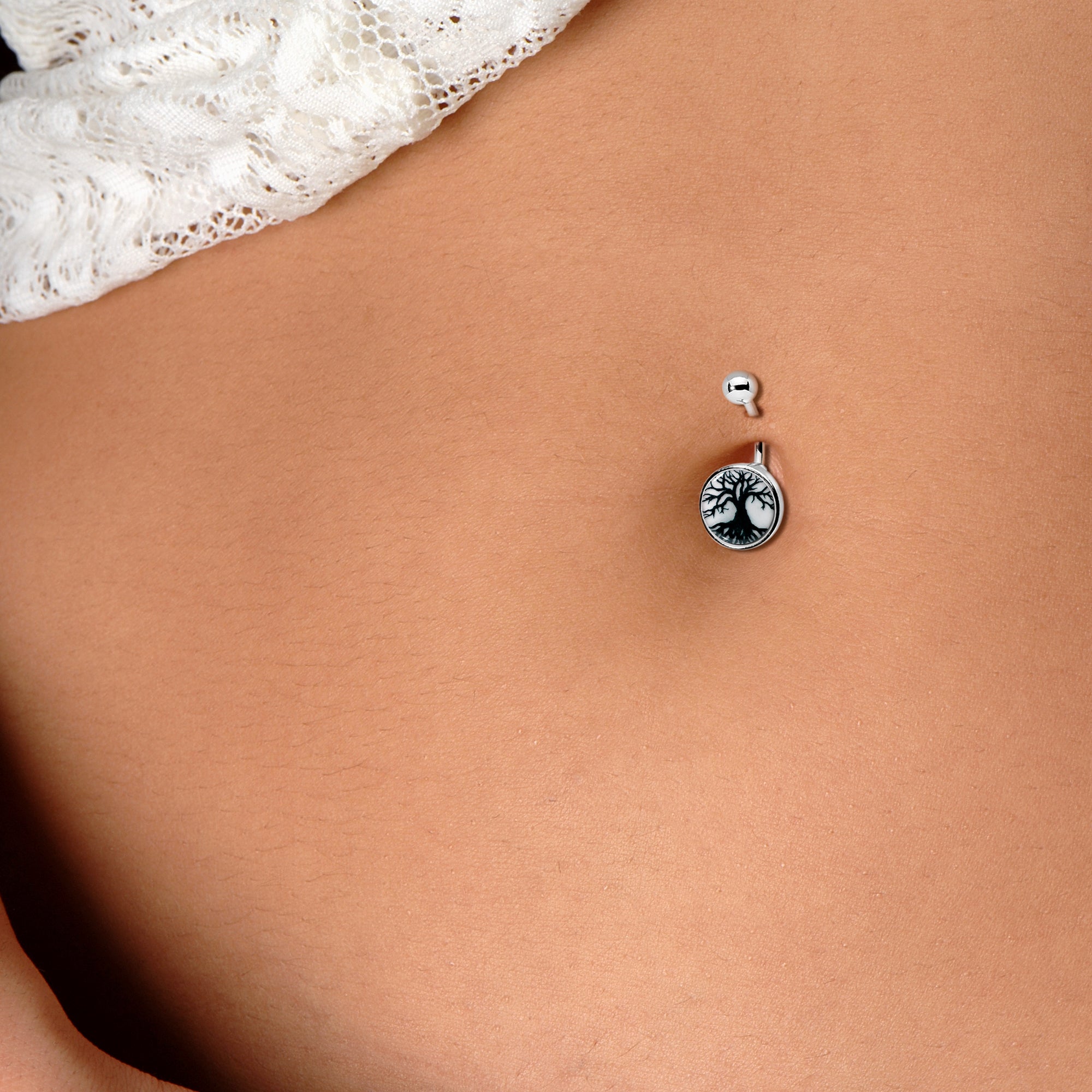 BodyCandy Glow in the Dark Tree of Life Belly Ring by Onyx O — lifestyle context