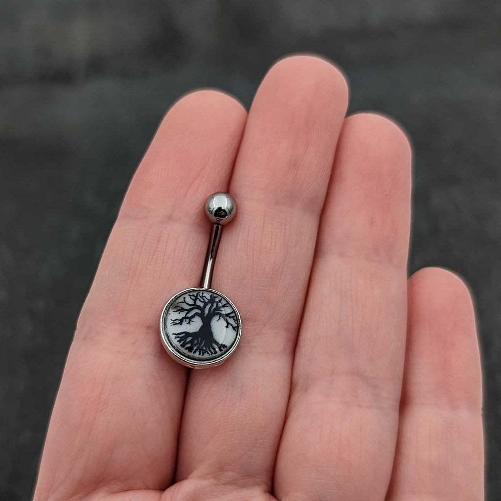 BodyCandy Glow in the Dark Tree of Life Belly Ring by Onyx O — back view