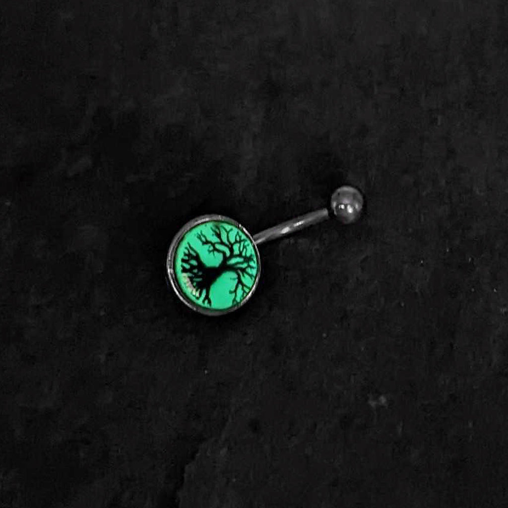 BodyCandy Glow in the Dark Tree of Life Belly Ring by Onyx O — in-use photo