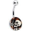 BodyCandy Peace Sign Skeleton Belly Ring by Onyx O — main product shot