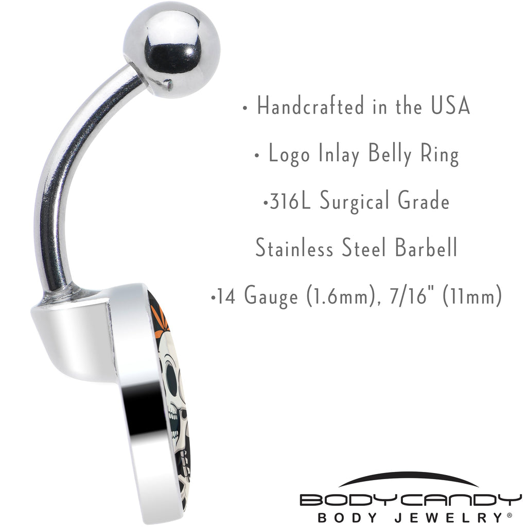 BodyCandy Peace Sign Skeleton Belly Ring by Onyx O — in-use photo