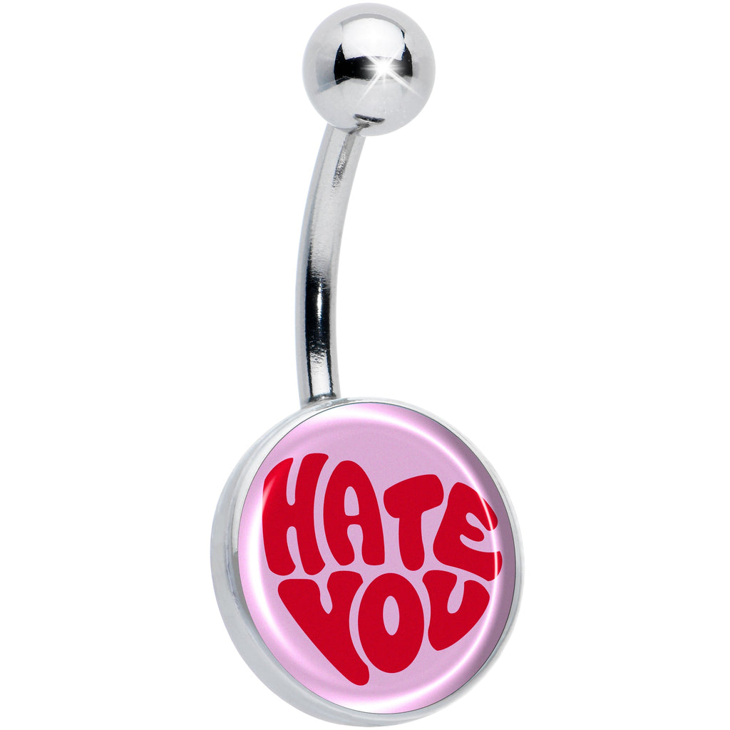 BodyCandy Retro Text Hate You Belly Ring by Onyx O — main product shot