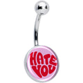 BodyCandy Retro Text Hate You Belly Ring by Onyx O — main product shot