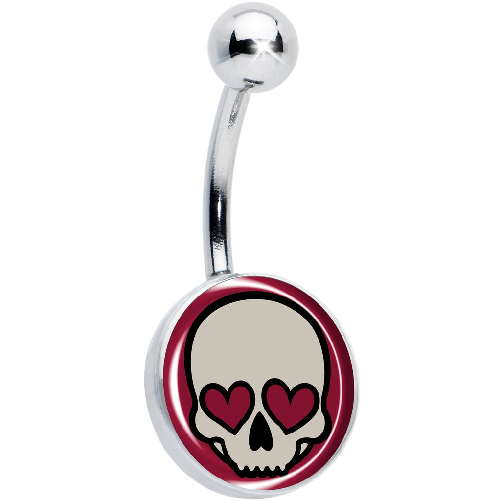 BodyCandy Valentine Heart Skull Belly Ring — main product shot