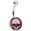 BodyCandy Valentine Heart Skull Belly Ring — main product shot