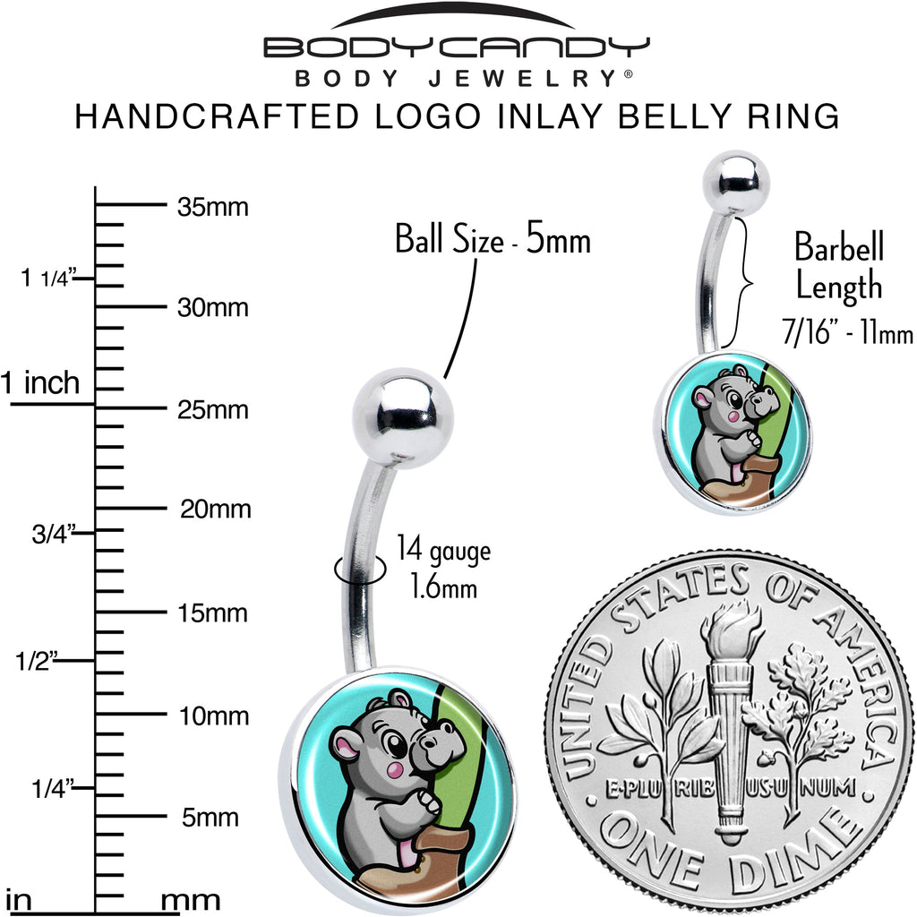 BodyCandy Cute Biting Baby Hippo Belly Ring — alternative angle