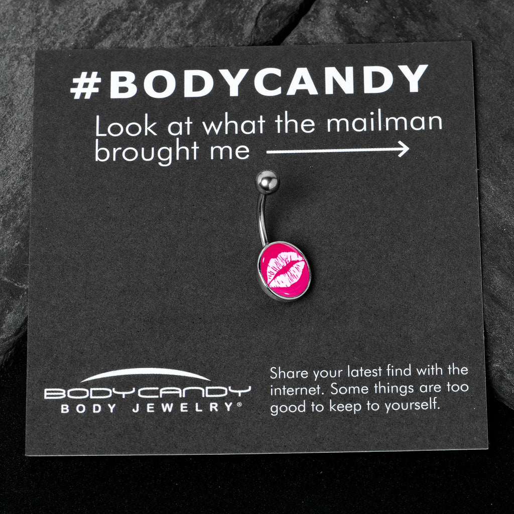 BodyCandy Red Hot Lips Belly Ring by Onyx O — in-use photo