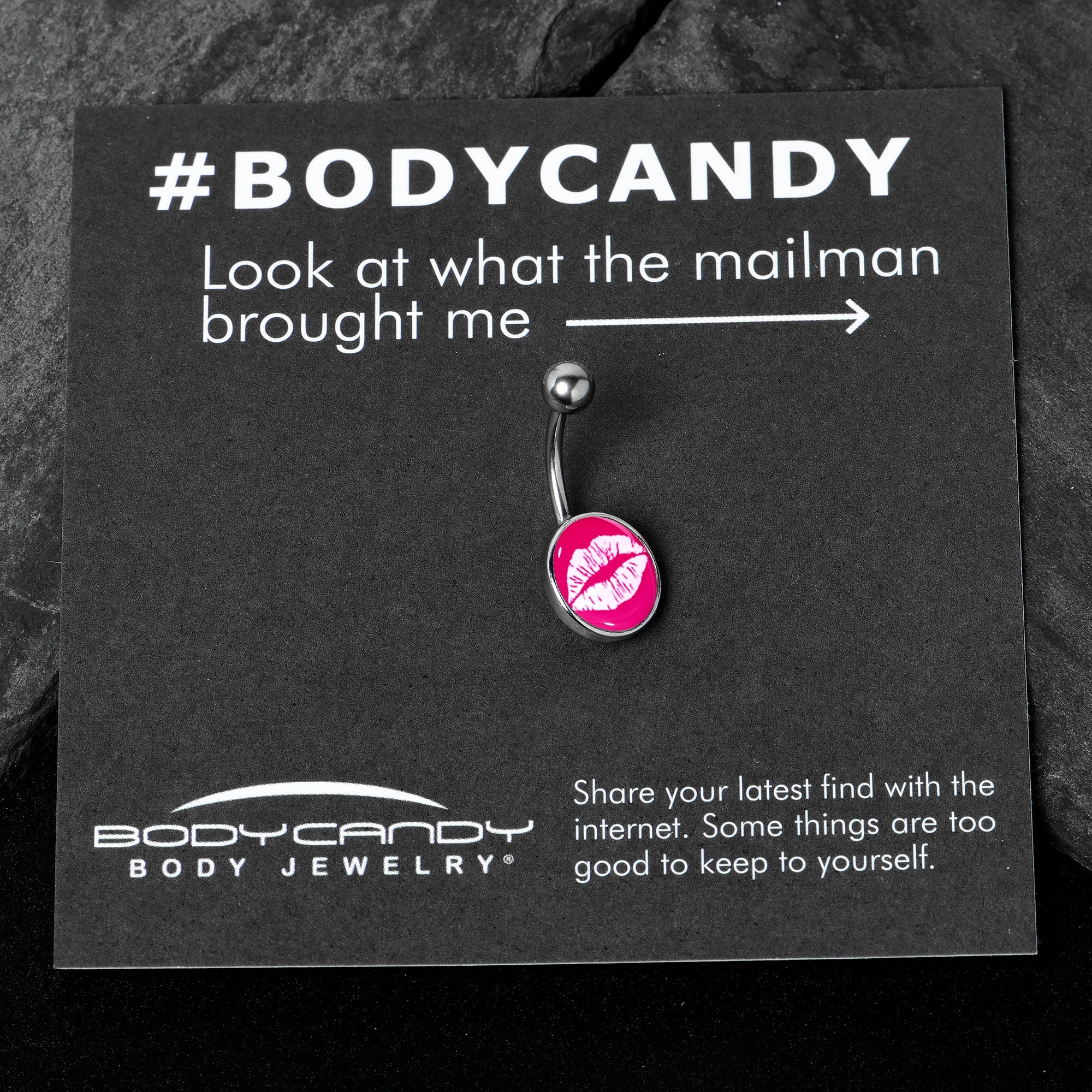 BodyCandy Red Hot Lips Belly Ring by Onyx O — in-use photo