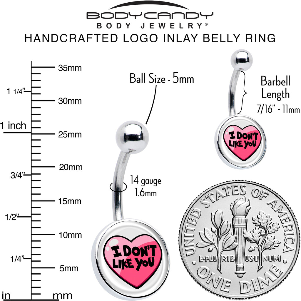 BodyCandy I Don't Like You Valentine Heart Belly Ring — alternative angle