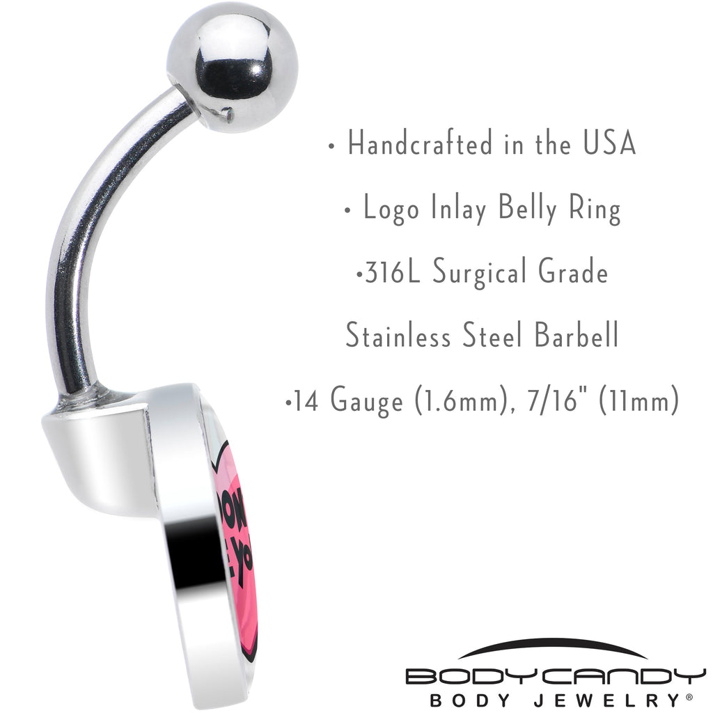 BodyCandy I Don't Like You Valentine Heart Belly Ring — in-use photo