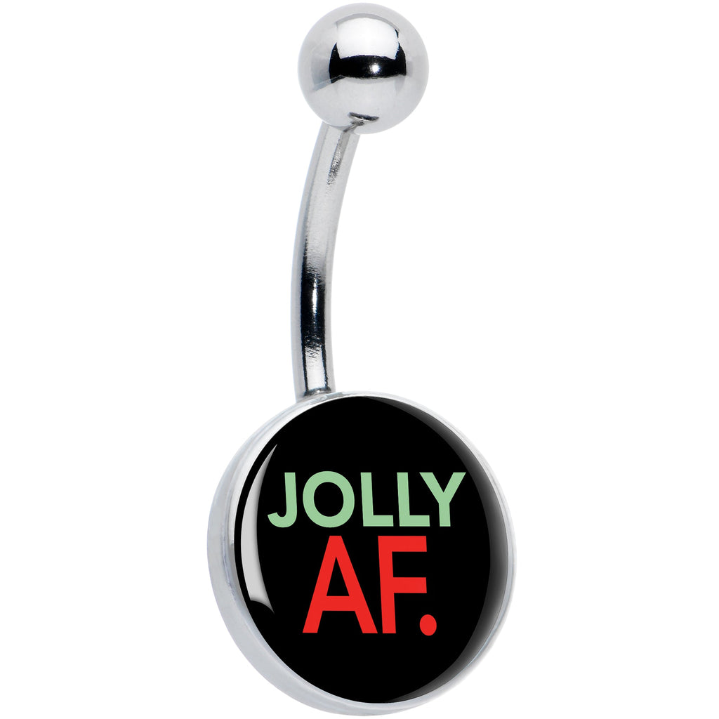 BodyCandy Jolly AF Festive Holiday Christmas Belly Ring by Onyx O — main product shot