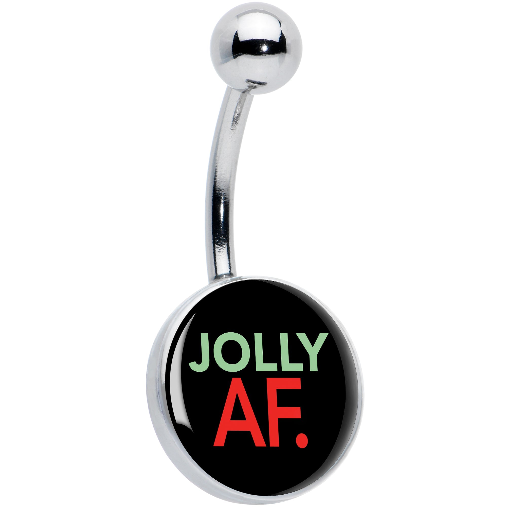 BodyCandy Jolly AF Festive Holiday Christmas Belly Ring by Onyx O — main product shot