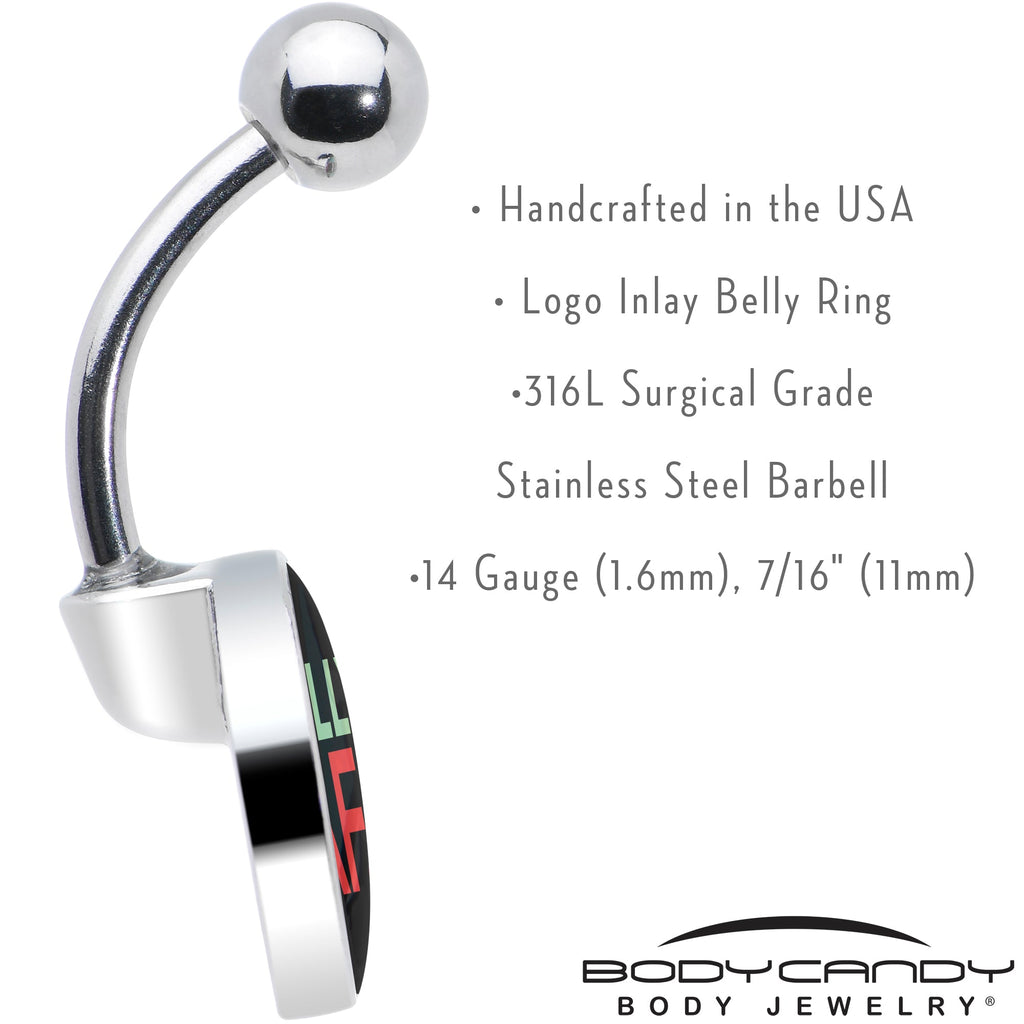 BodyCandy Jolly AF Festive Holiday Christmas Belly Ring by Onyx O — in-use photo