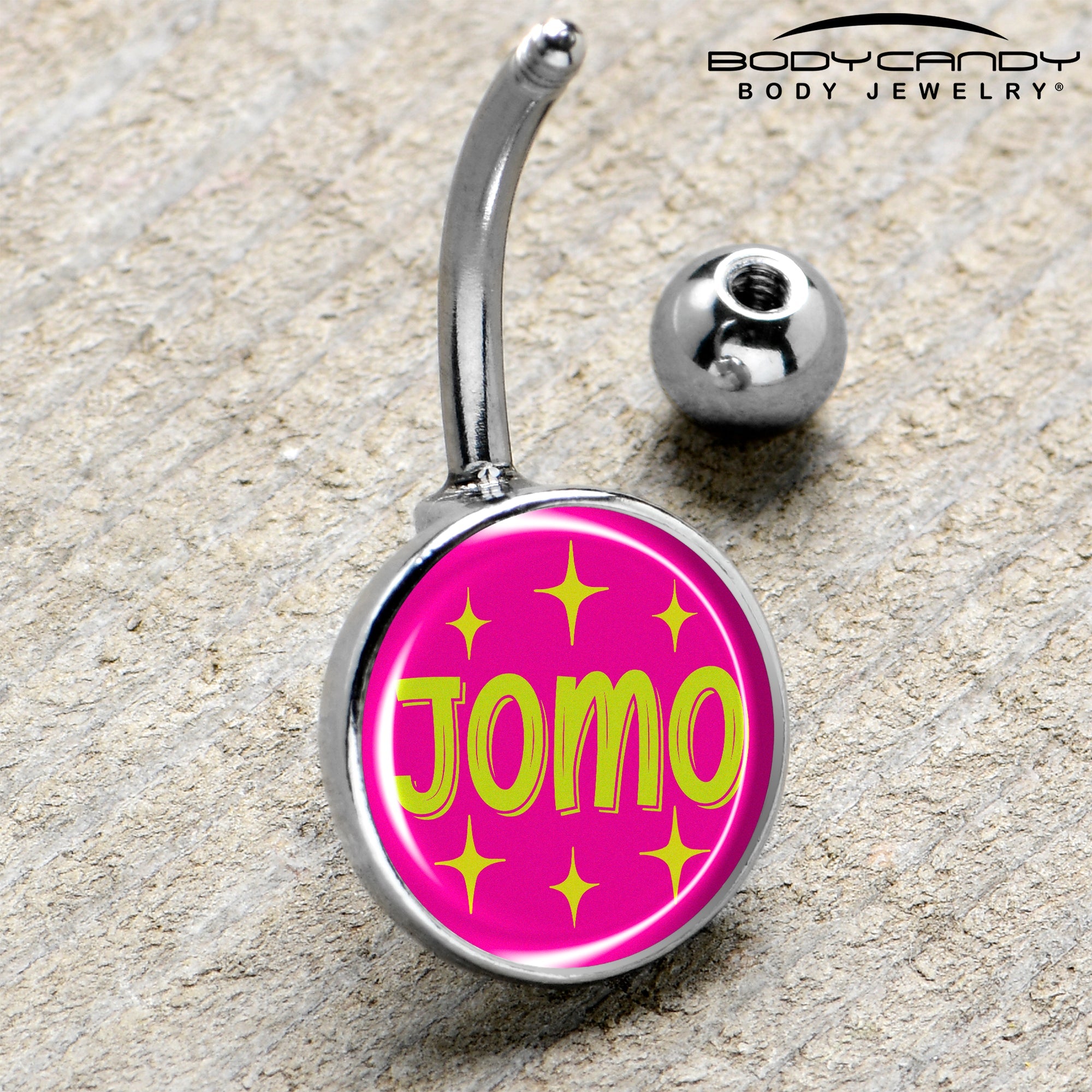 BodyCandy Pink JOMO Belly Ring by Onyx O — side view