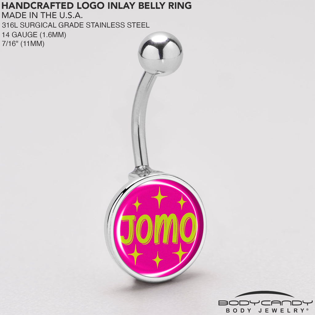 BodyCandy Pink JOMO Belly Ring by Onyx O — back view