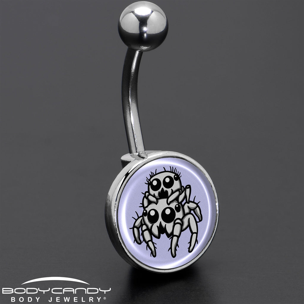 BodyCandy Leaping Leapfrog Spiders Belly Ring by Onyx O — size reference