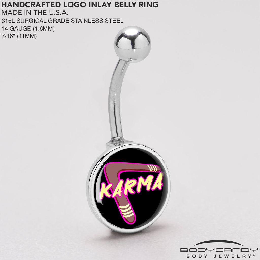 BodyCandy Karmic Boomerang Belly Ring by Onyx O — back view