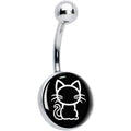 BodyCandy Black and White Kitty Cat Belly Ring by Onyx O — main product shot