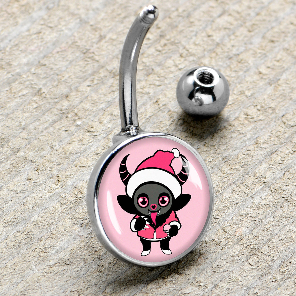 BodyCandy Krampus Cutie Christmas Holiday Belly Ring by Onyx O — side view