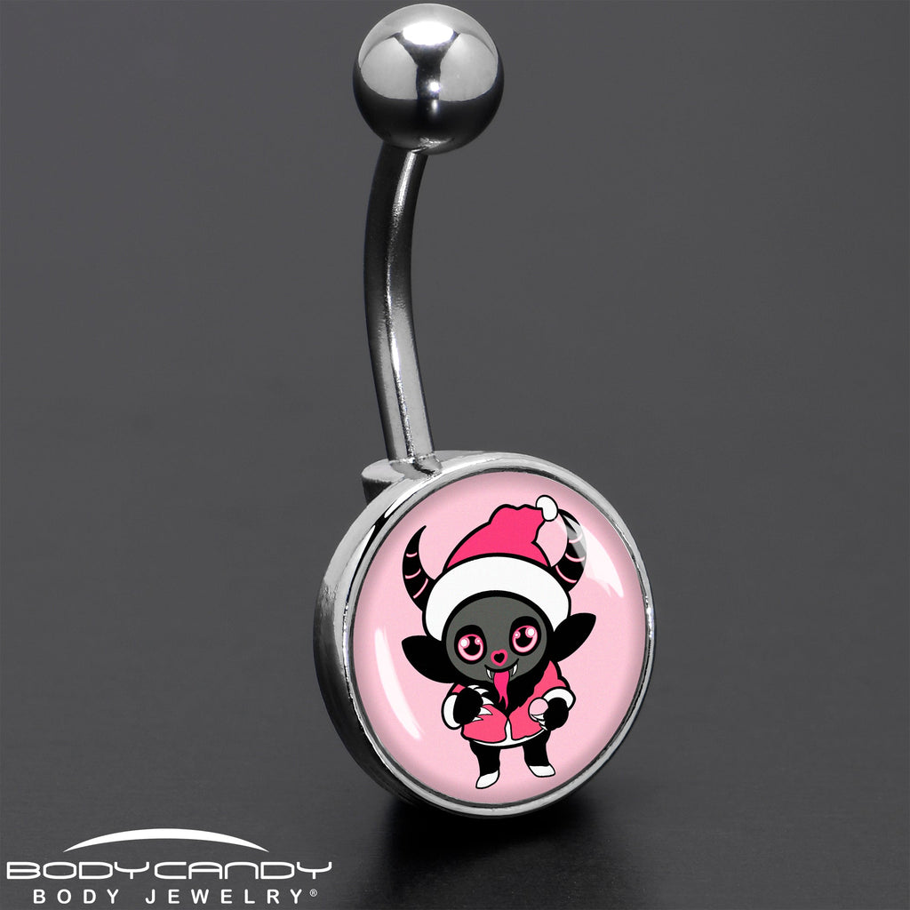 BodyCandy Krampus Cutie Christmas Holiday Belly Ring by Onyx O — size reference
