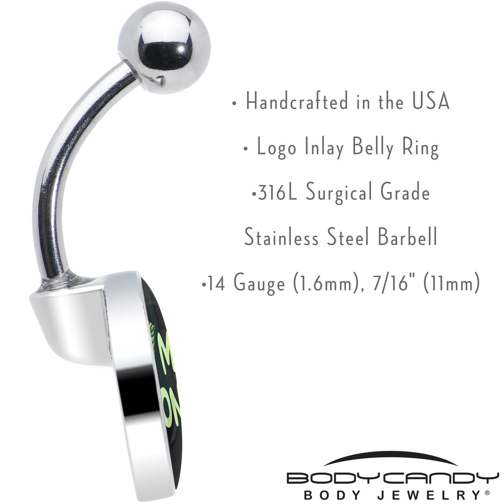 BodyCandy Black Green Leaf Me Alone Belly Ring by Onyx O — in-use photo
