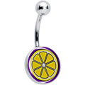 BodyCandy Yellow Slice of Lemon Belly Ring by Onyx O — main product shot