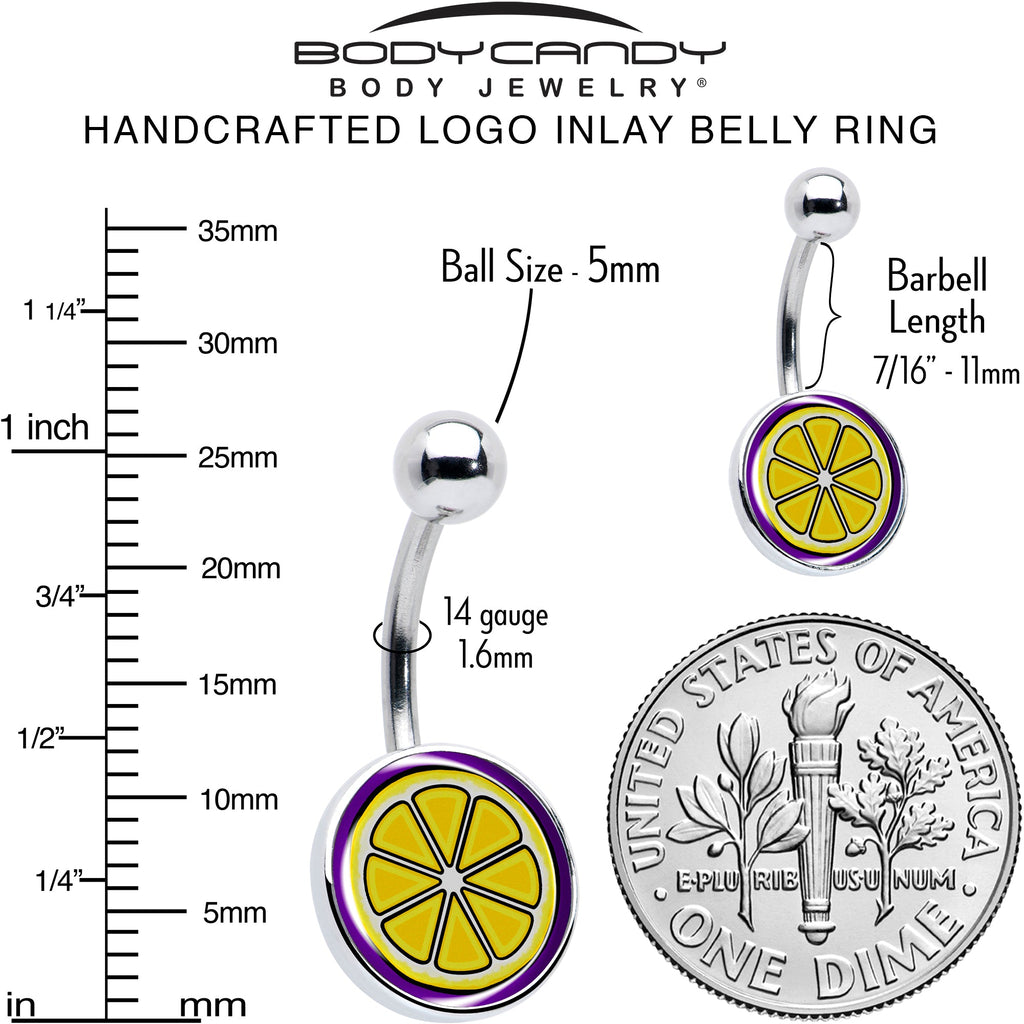 BodyCandy Yellow Slice of Lemon Belly Ring by Onyx O — alternative angle