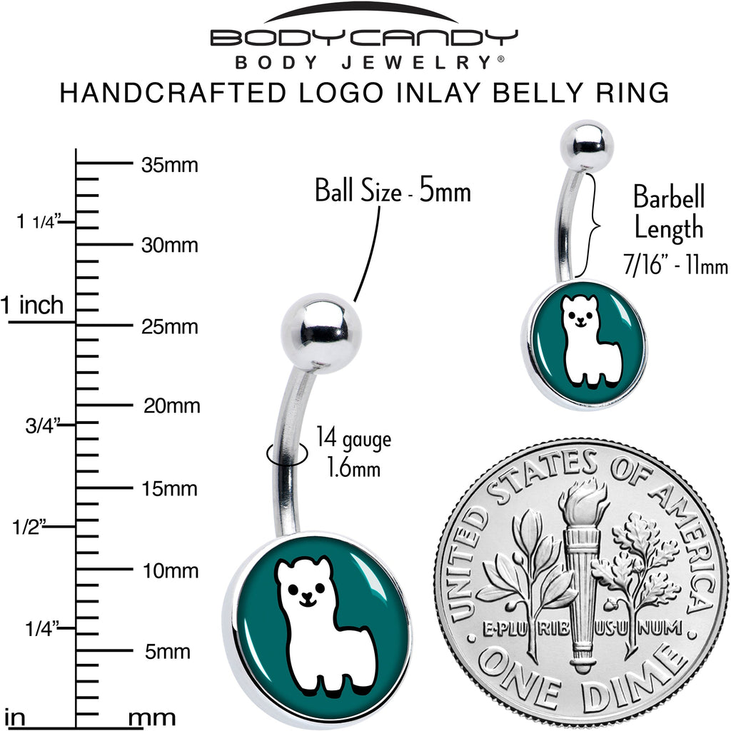 BodyCandy White Llama Belly Ring by Onyx O — alternative angle