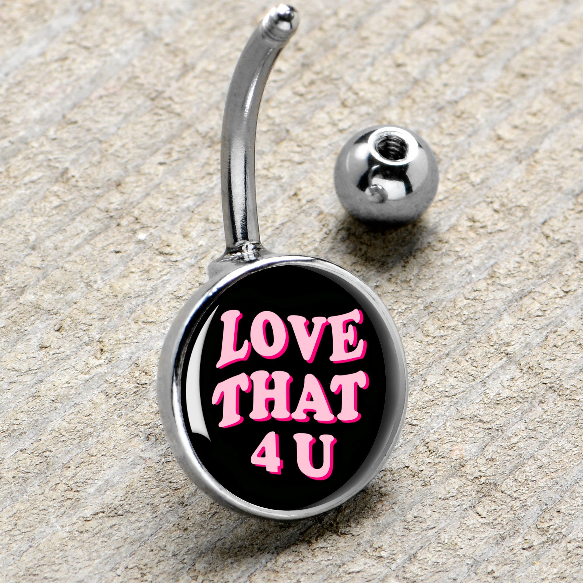 BodyCandy Love That 4 You Belly Ring by Onyx O — side view