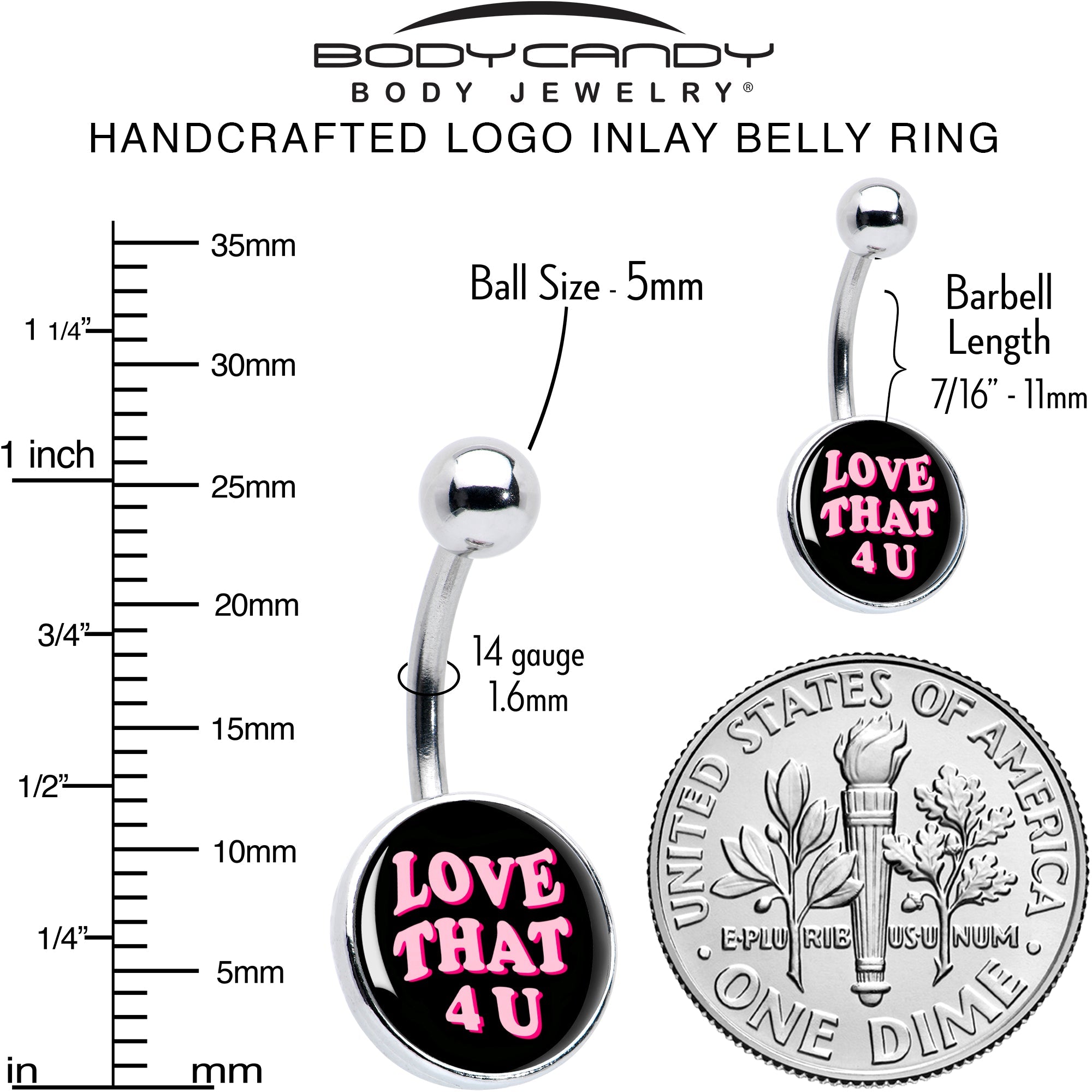 BodyCandy Love That 4 You Belly Ring by Onyx O — alternative angle