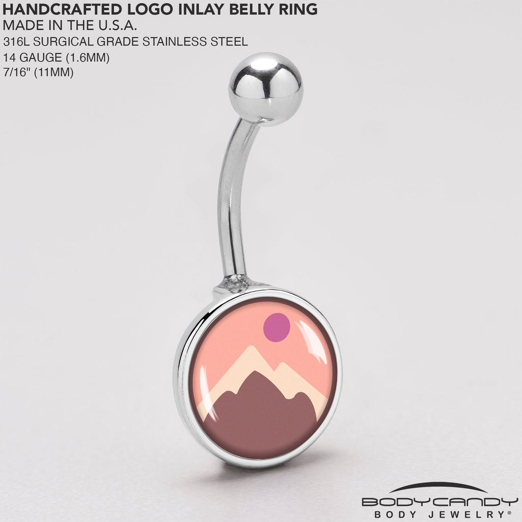 BodyCandy Mountain Sunrise Belly Ring by Onyx O — back view
