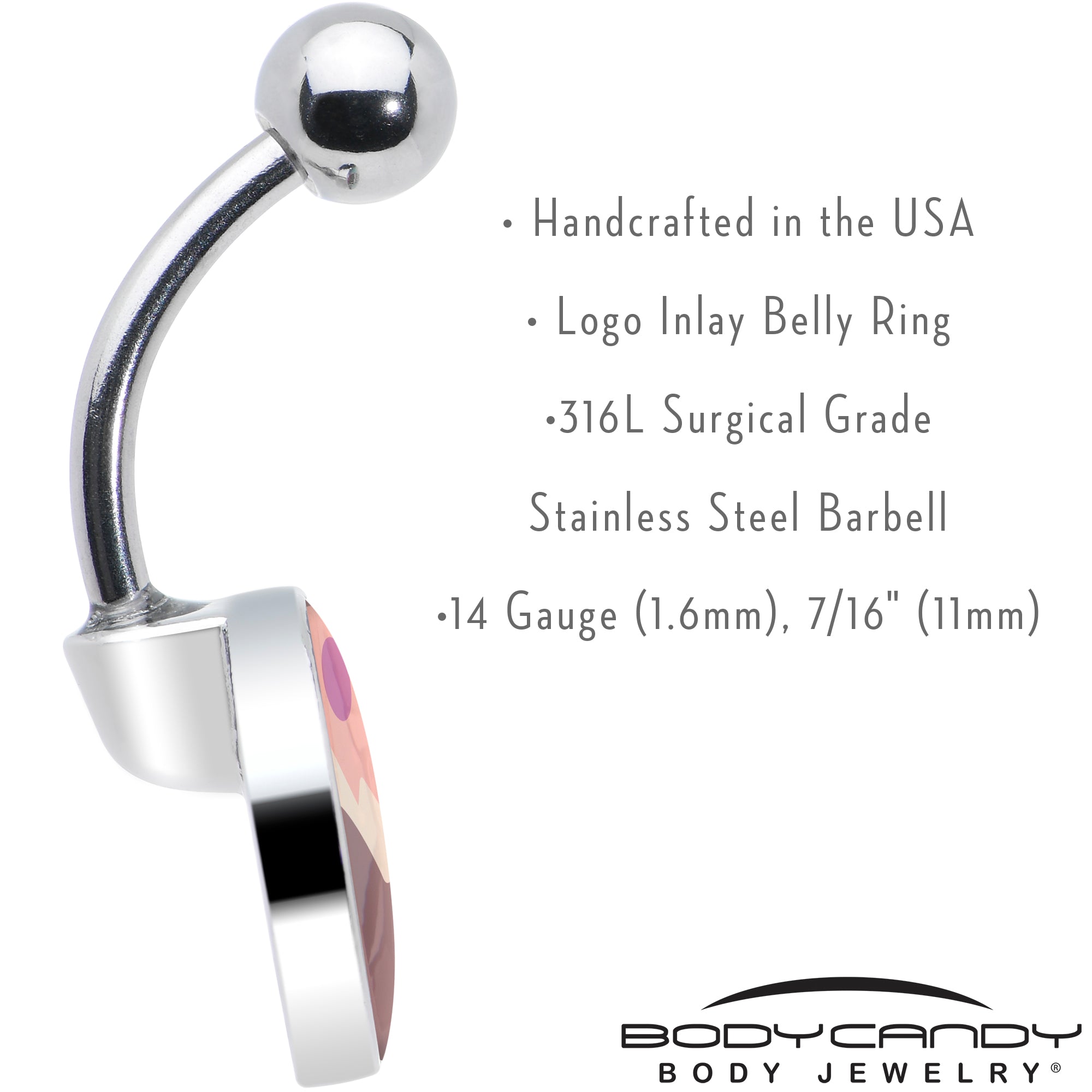 BodyCandy Mountain Sunrise Belly Ring by Onyx O — in-use photo